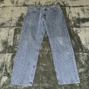 Wrangler Jeans Women's 36X30 Blue Denim Cotton‎ Pockets Relaxed Fit Straight Leg
